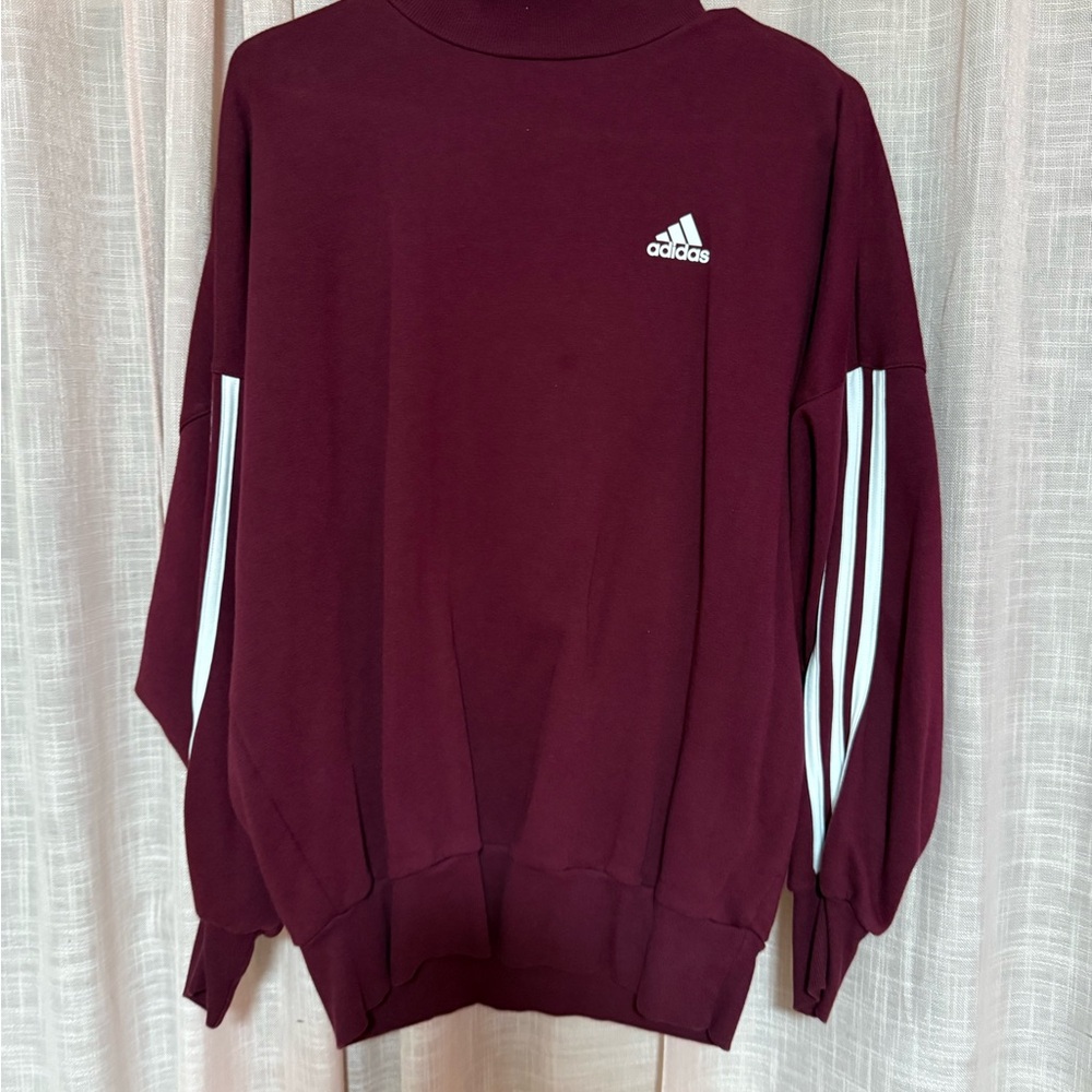 Adidas Men's Maroon Crewneck Sweater